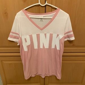 Victoria’s Secret Pink V-Neck Logo Tee